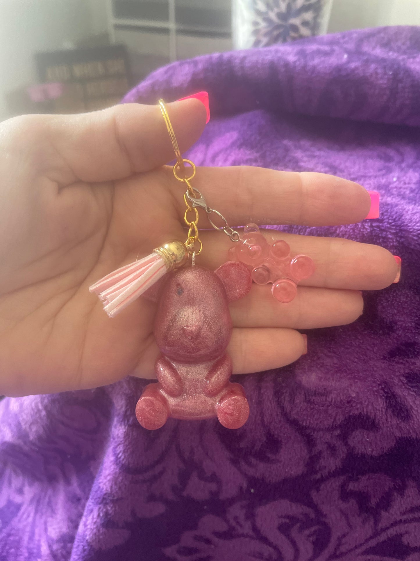 Resin keychains, specialty pieces